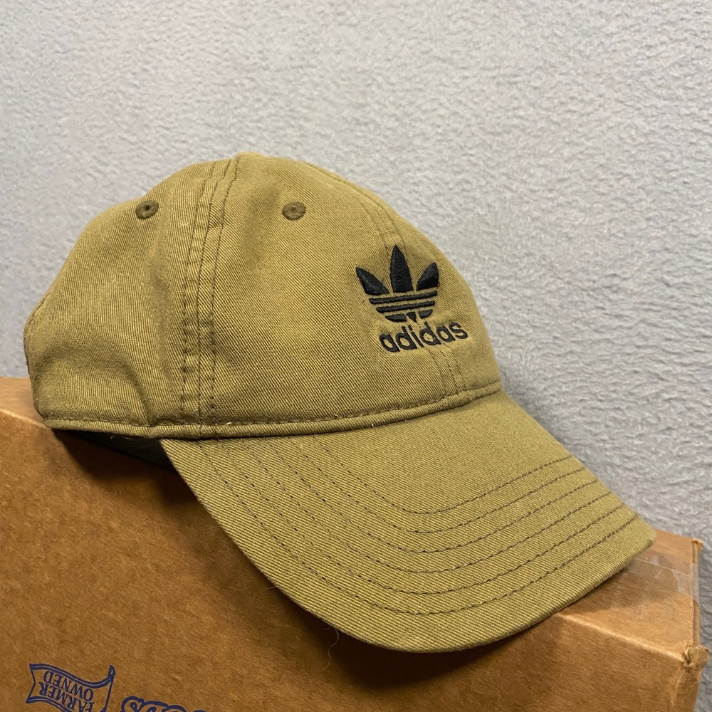 Adidas Baseball Cap Mens OSFA Olive Green Trefoil Logo Adjustable Dad Hat